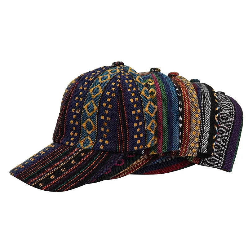 Retro Baseball Caps Men Women Boho Style Sunscreen Peaked Cap Cotton Fashion Anti-sun Outdoor Hat Adjustable Snapback Cap