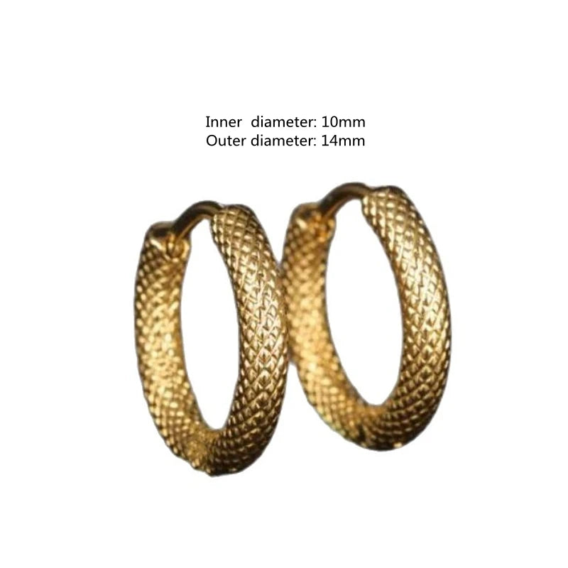 Vintage Simple Small Hoop Earrings Stainless Steel Hypoallergenic Earrings for Men Women Cool Indian Boho Jewelry