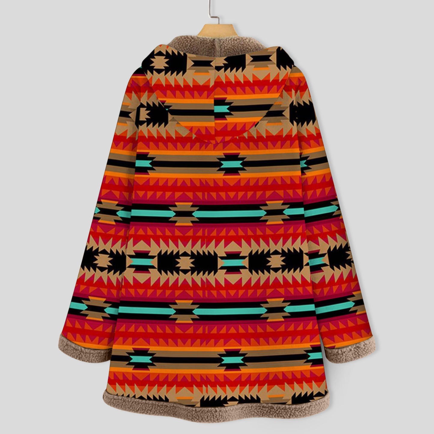 Women Winter Warm Coat Casual Patchwork Female Long Sleeve Hooded Outwear Fashion Streetwear Lady Clothes Loose Boho Jacket