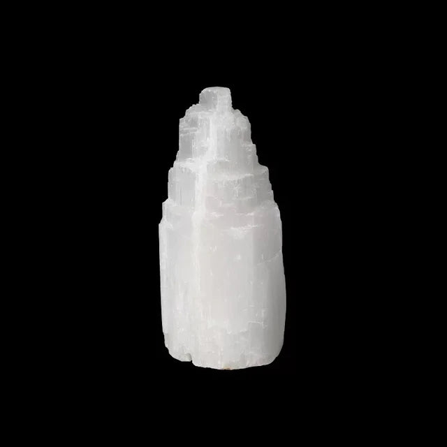 Natural Quartz Crystal Selenite Tower Lotus Lamp Gypsum Castle Reiki Healing Home Decor Mineral Specimen