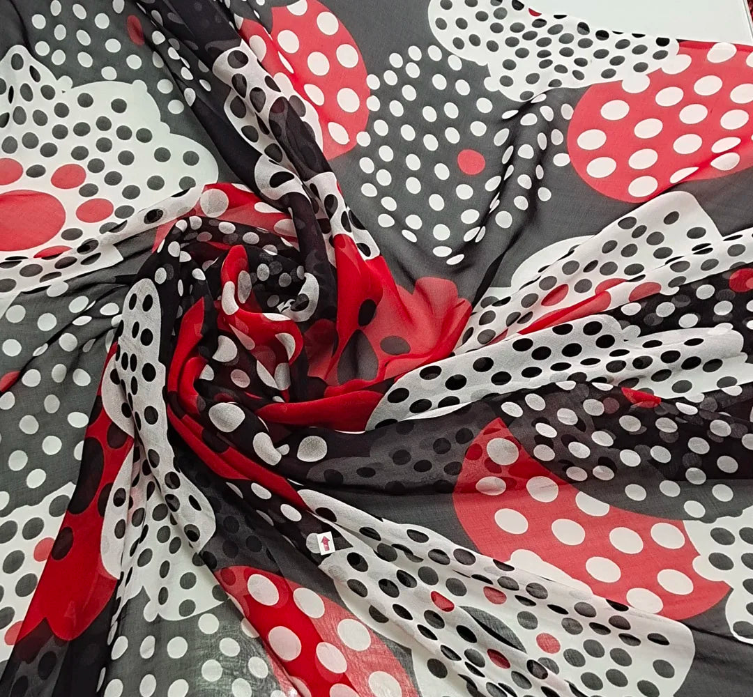 Pure Silk 100% Fabric On Sale Bohemian Floral Chiffon Style Width 135cm Soft 6mm Dress Scarf Material