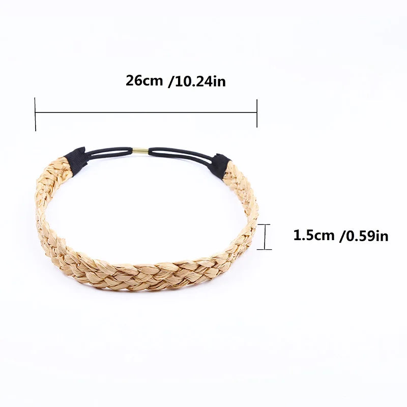 Straw Weaving Knotted Headband Hair Accessories Bohemian Style Summer Beach Hair Hoops Hair Band Linen Wide Headbands Wholesale