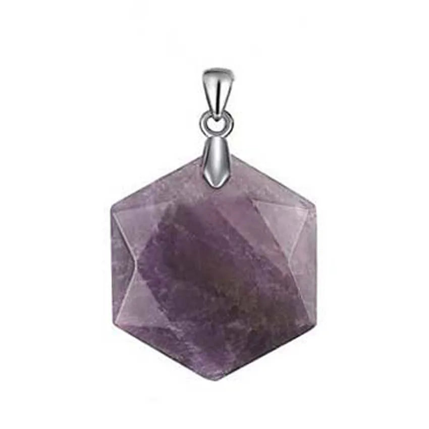 KFT Natural Hexagram Healing Crystal Quartz Star of David Hexagon Faceted Rose Pink Quartz Magen David Pendant Jewelry For Men