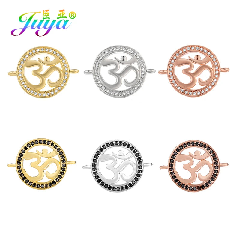 Juya DIY Talisman Jewelry Accessories Supplies Handmade Yin Yang Hinduism OM Judaism Star Of David Hamsa Dragon Charm Connectors