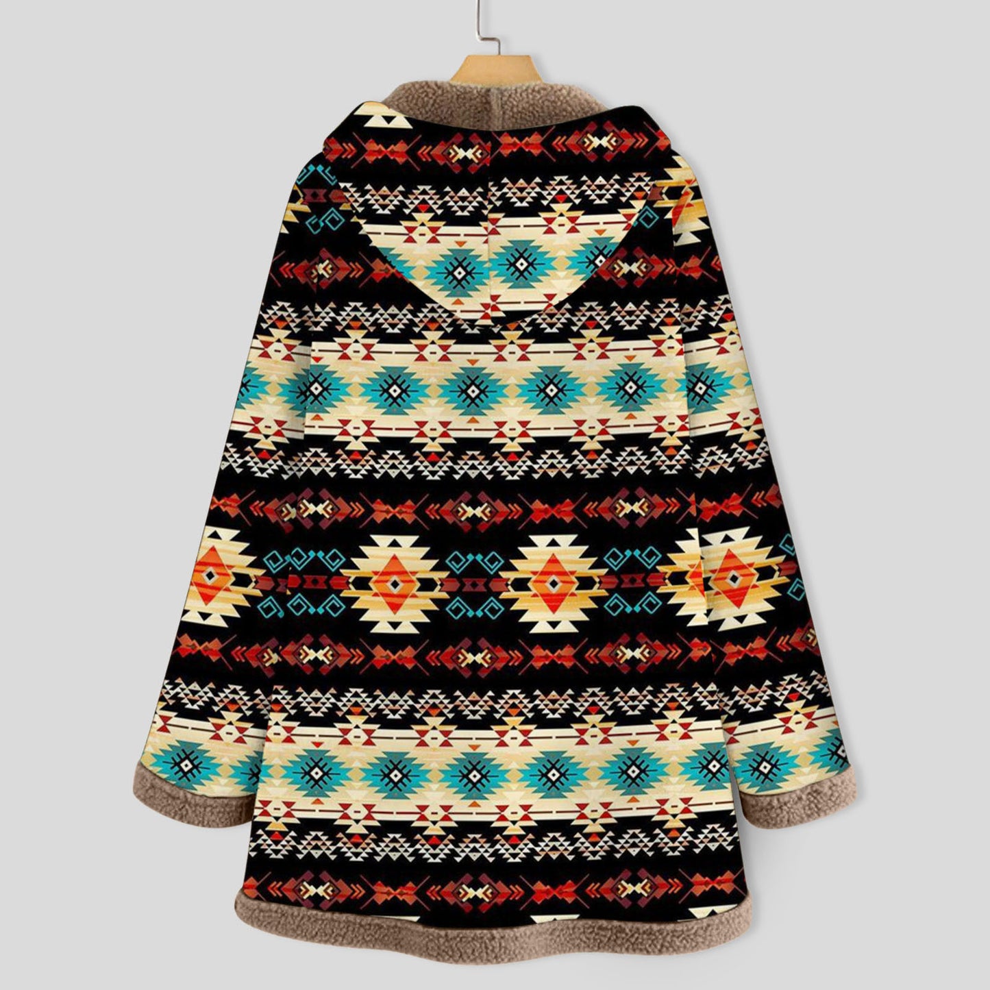 Women Winter Warm Coat Casual Patchwork Female Long Sleeve Hooded Outwear Fashion Streetwear Lady Clothes Loose Boho Jacket