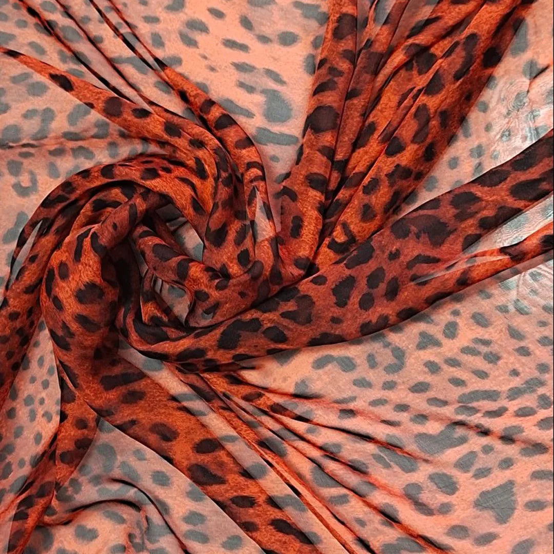 Pure Silk 100% Fabric On Sale Bohemian Floral Chiffon Style Width 135cm Soft 6mm Dress Scarf Material
