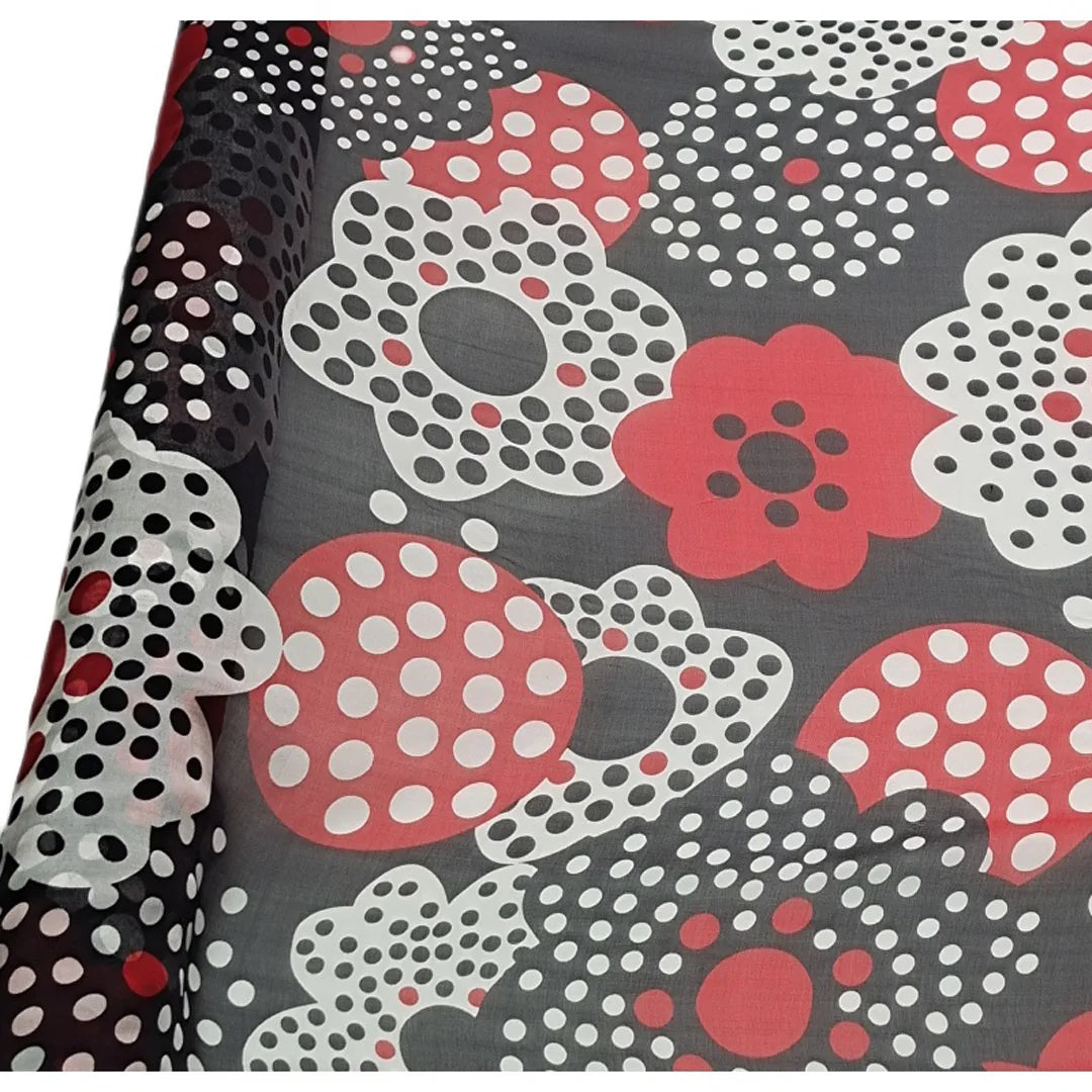 Pure Silk 100% Fabric On Sale Bohemian Floral Chiffon Style Width 135cm Soft 6mm Dress Scarf Material
