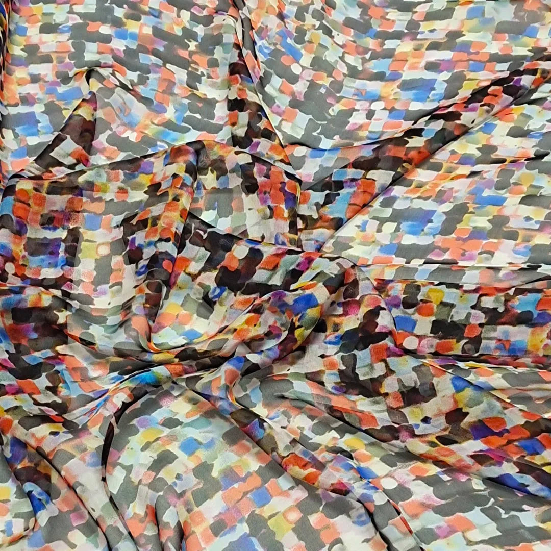 Pure Silk 100% Fabric On Sale Bohemian Floral Chiffon Style Width 135cm Soft 6mm Dress Scarf Material