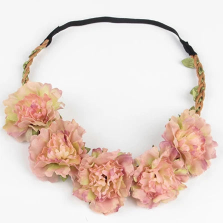 10pcs Boho Wedding Flower Crown Headband Hair Bands For Women Floral Wreath Garland Hair Accessories Girls/lady/Bridal headdress