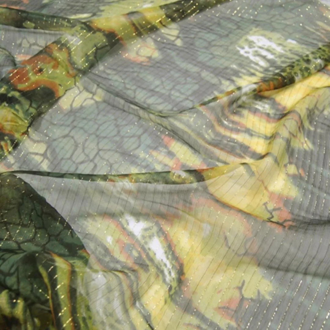 Pure Silk 100% Fabric On Sale Bohemian Floral Chiffon Style Width 135cm Soft 6mm Dress Scarf Material