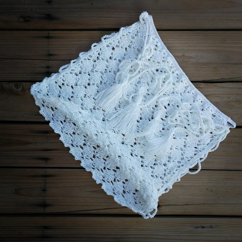 Hand Crochet Mini Tight Fit Bikini Swim Skirt Women Beach Cover UP Details Sides Multicolored
