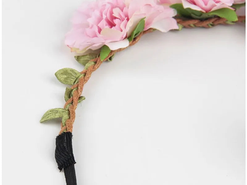 10pcs Boho Wedding Flower Crown Headband Hair Bands For Women Floral Wreath Garland Hair Accessories Girls/lady/Bridal headdress