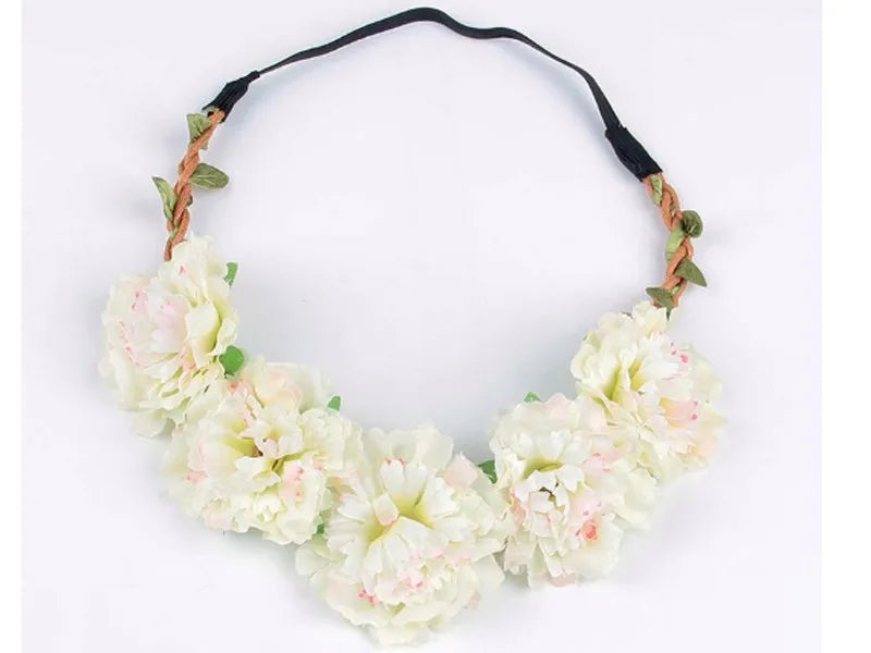 10pcs Boho Wedding Flower Crown Headband Hair Bands For Women Floral Wreath Garland Hair Accessories Girls/lady/Bridal headdress