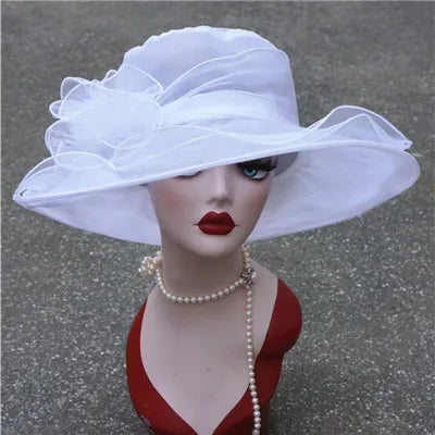 2022 Summer Hat Women Kentucky Derby Wide Brim Sun Hat Wedding Church Sea Beach Hats for Women Floppy Ladies Hat