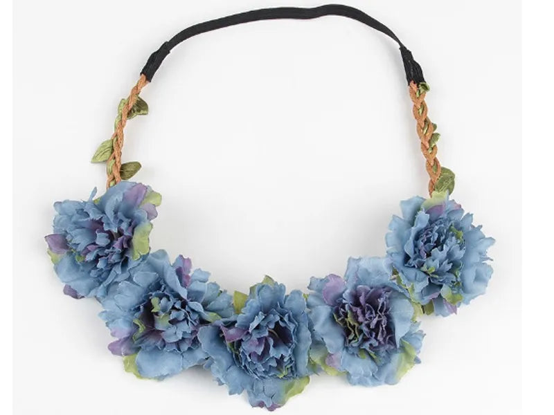 10pcs Boho Wedding Flower Crown Headband Hair Bands For Women Floral Wreath Garland Hair Accessories Girls/lady/Bridal headdress