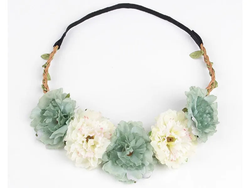 10pcs Boho Wedding Flower Crown Headband Hair Bands For Women Floral Wreath Garland Hair Accessories Girls/lady/Bridal headdress