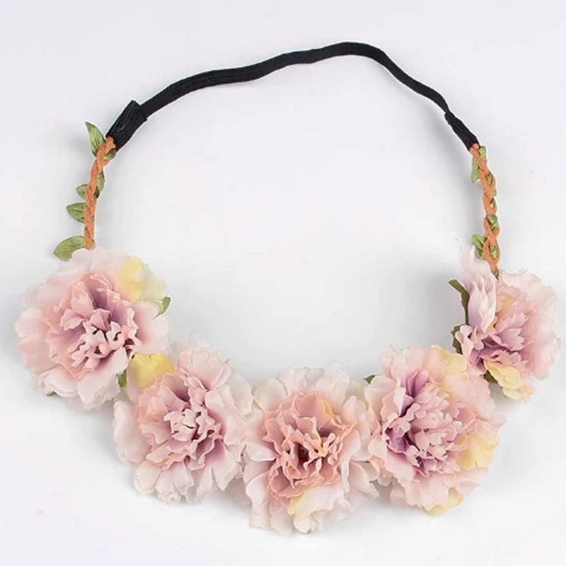 10pcs Boho Wedding Flower Crown Headband Hair Bands For Women Floral Wreath Garland Hair Accessories Girls/lady/Bridal headdress