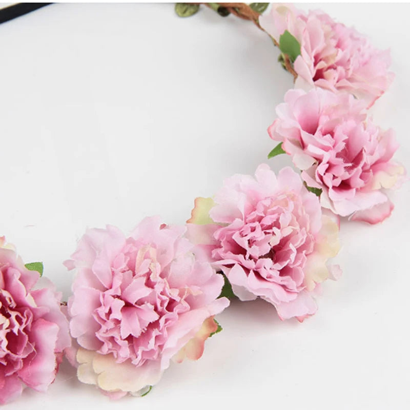 10pcs Boho Wedding Flower Crown Headband Hair Bands For Women Floral Wreath Garland Hair Accessories Girls/lady/Bridal headdress