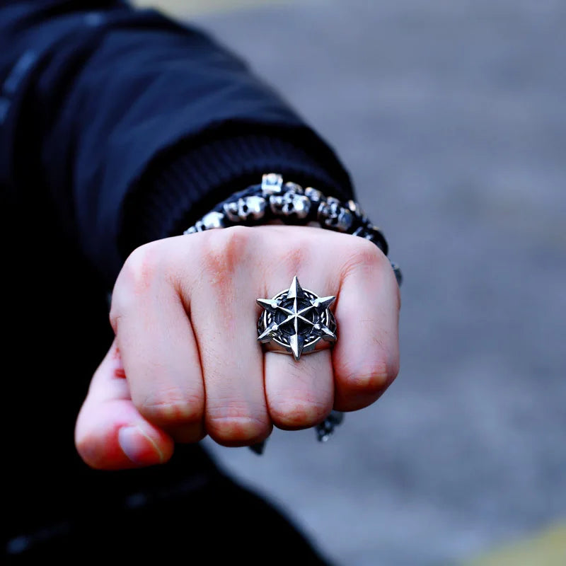 BEIER 316L Stainless Steel Classic Star of David Men Ring Unique Hexagram Fashion Jewelry Gift Dropshipping LLBR8-630R