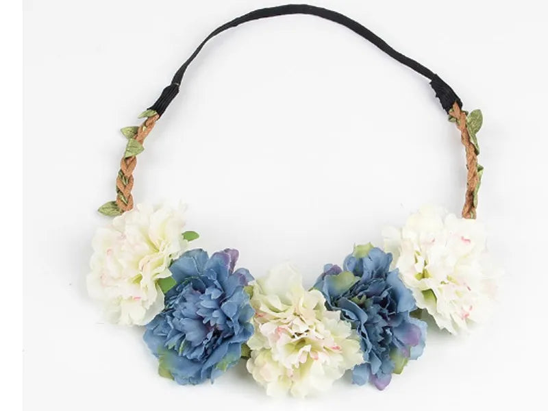 10pcs Boho Wedding Flower Crown Headband Hair Bands For Women Floral Wreath Garland Hair Accessories Girls/lady/Bridal headdress