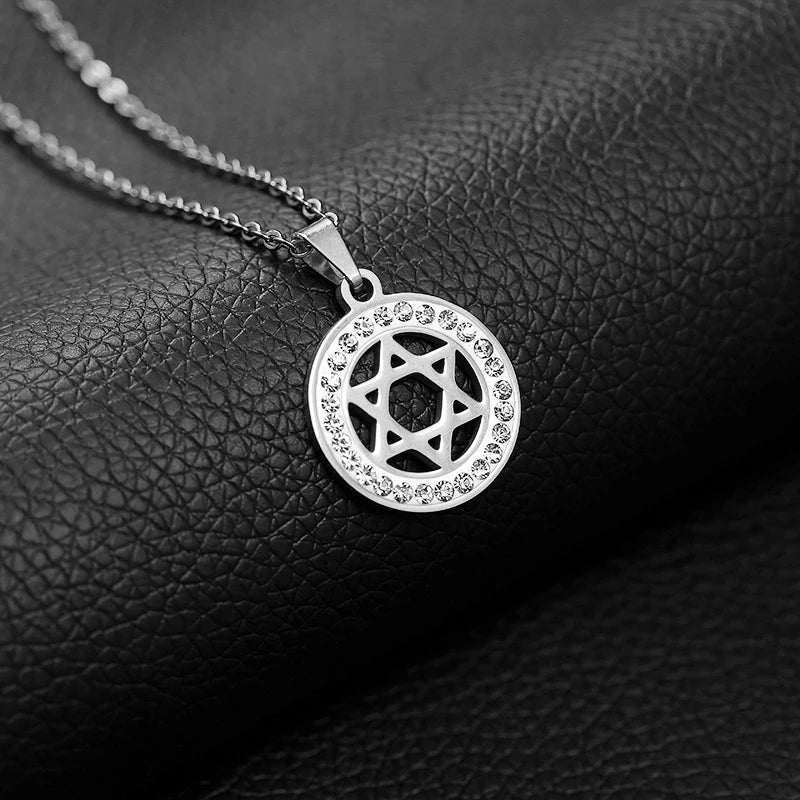 Jewish Shield Magen Star of David Pendant Necklace Stainless Steel Yahadut Gold/Silver Color Men/Women Israel Judaism Jewelry
