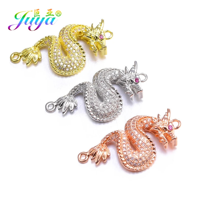 Juya DIY Talisman Jewelry Accessories Supplies Handmade Yin Yang Hinduism OM Judaism Star Of David Hamsa Dragon Charm Connectors