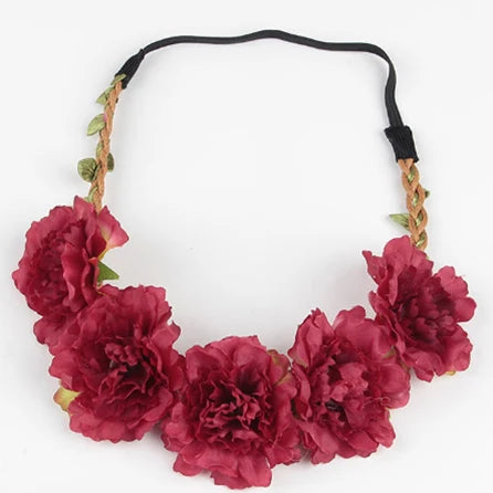 10pcs Boho Wedding Flower Crown Headband Hair Bands For Women Floral Wreath Garland Hair Accessories Girls/lady/Bridal headdress