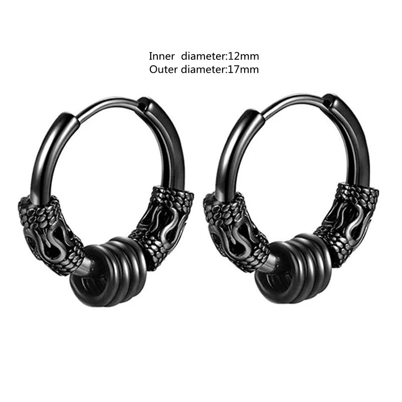 Vintage Simple Small Hoop Earrings Stainless Steel Hypoallergenic Earrings for Men Women Cool Indian Boho Jewelry