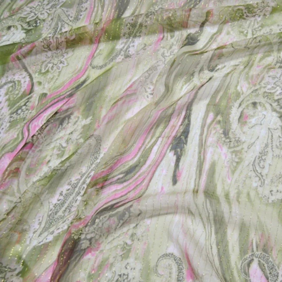 Pure Silk 100% Fabric On Sale Bohemian Floral Chiffon Style Width 135cm Soft 6mm Dress Scarf Material