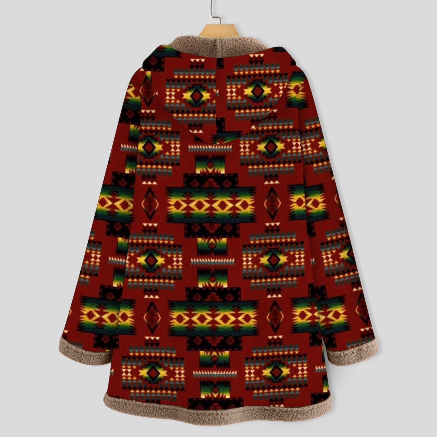 Women Winter Warm Coat Casual Patchwork Female Long Sleeve Hooded Outwear Fashion Streetwear Lady Clothes Loose Boho Jacket