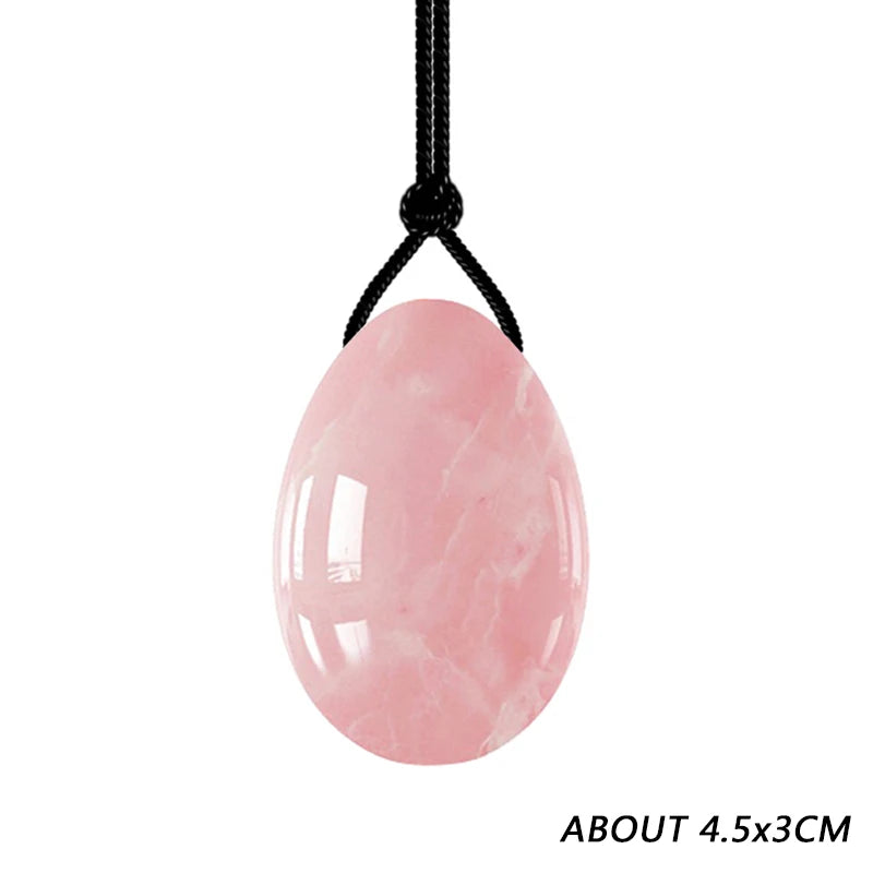 Natural Rose Quartz Yoni Egg Set Jade Egg Vaginal Muscle Firming Kegel Exercise Crystal Yoni Wand Feminine Hygiene Massage Stone
