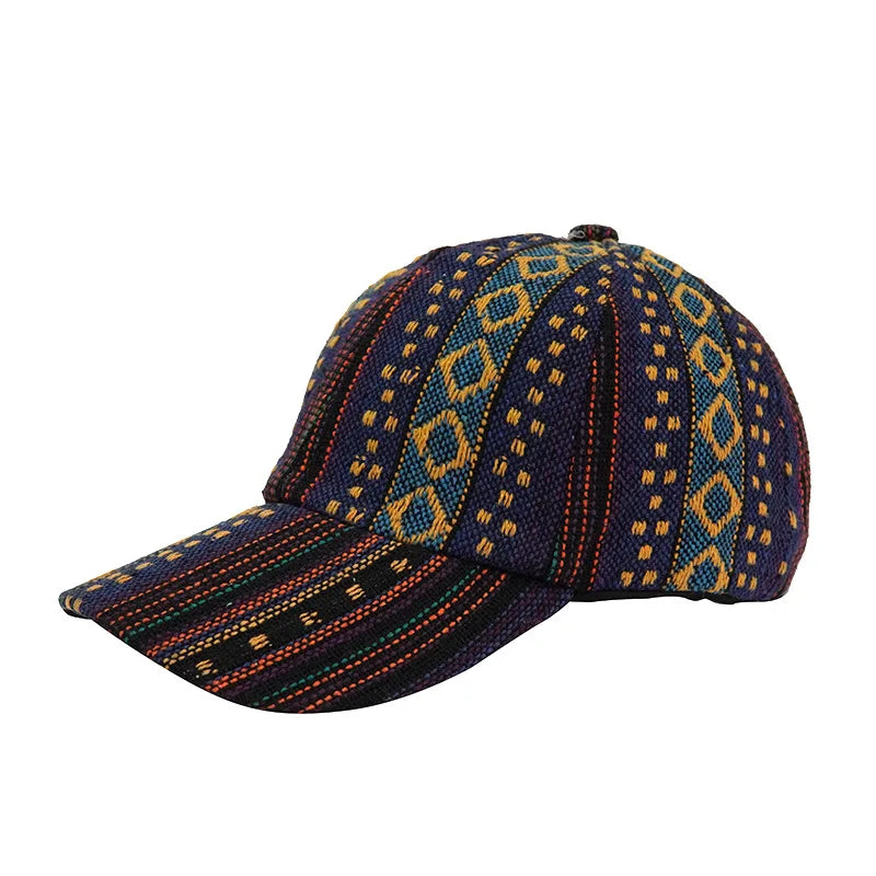 Retro Baseball Caps Men Women Boho Style Sunscreen Peaked Cap Cotton Fashion Anti-sun Outdoor Hat Adjustable Snapback Cap