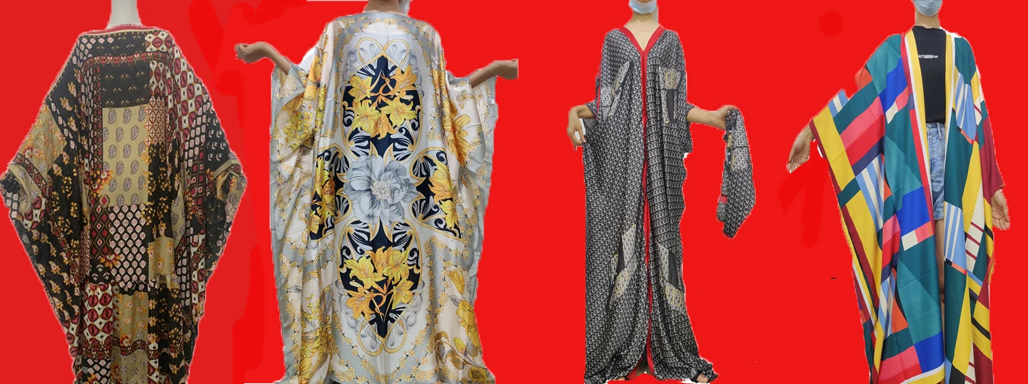 African Summer Fashion Lady Boho Silk Printed Loose Long Cardigans Causal Europe Women Beach Swimwear Duster Coats Muslim Robe