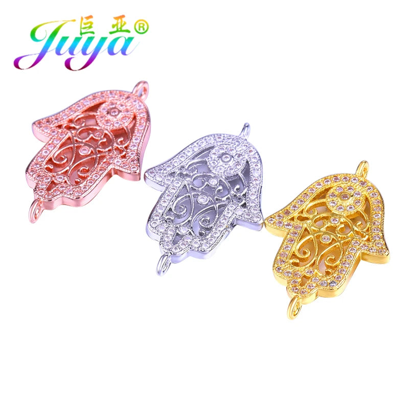 Juya DIY Talisman Jewelry Accessories Supplies Handmade Yin Yang Hinduism OM Judaism Star Of David Hamsa Dragon Charm Connectors