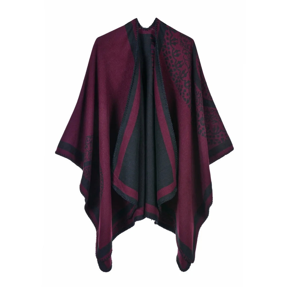 Flower Cardigant Sweater Women Autumn Poncho Long Design 2021 New Female Casual Chothing Capes Cloak for Women Cape Poncho