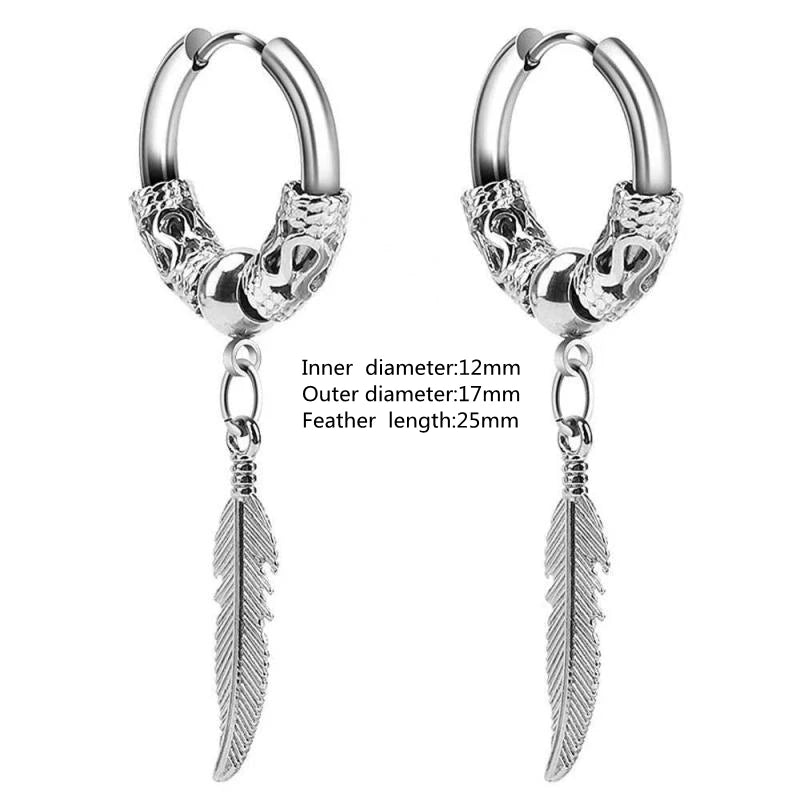 Vintage Simple Small Hoop Earrings Stainless Steel Hypoallergenic Earrings for Men Women Cool Indian Boho Jewelry