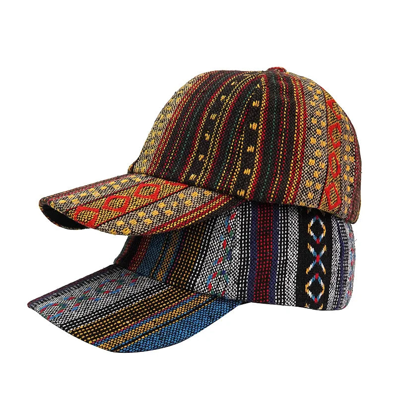 Retro Baseball Caps Men Women Boho Style Sunscreen Peaked Cap Cotton Fashion Anti-sun Outdoor Hat Adjustable Snapback Cap