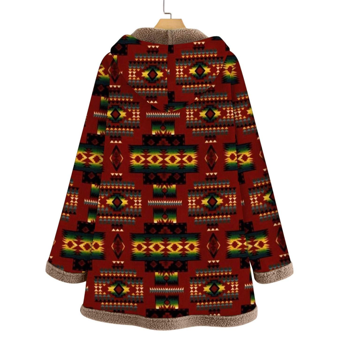 Women Winter Warm Coat Casual Patchwork Female Long Sleeve Hooded Outwear Fashion Streetwear Lady Clothes Loose Boho Jacket