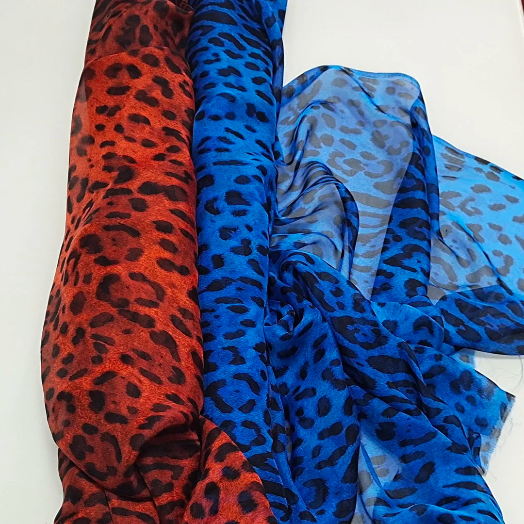 Pure Silk 100% Fabric On Sale Bohemian Floral Chiffon Style Width 135cm Soft 6mm Dress Scarf Material