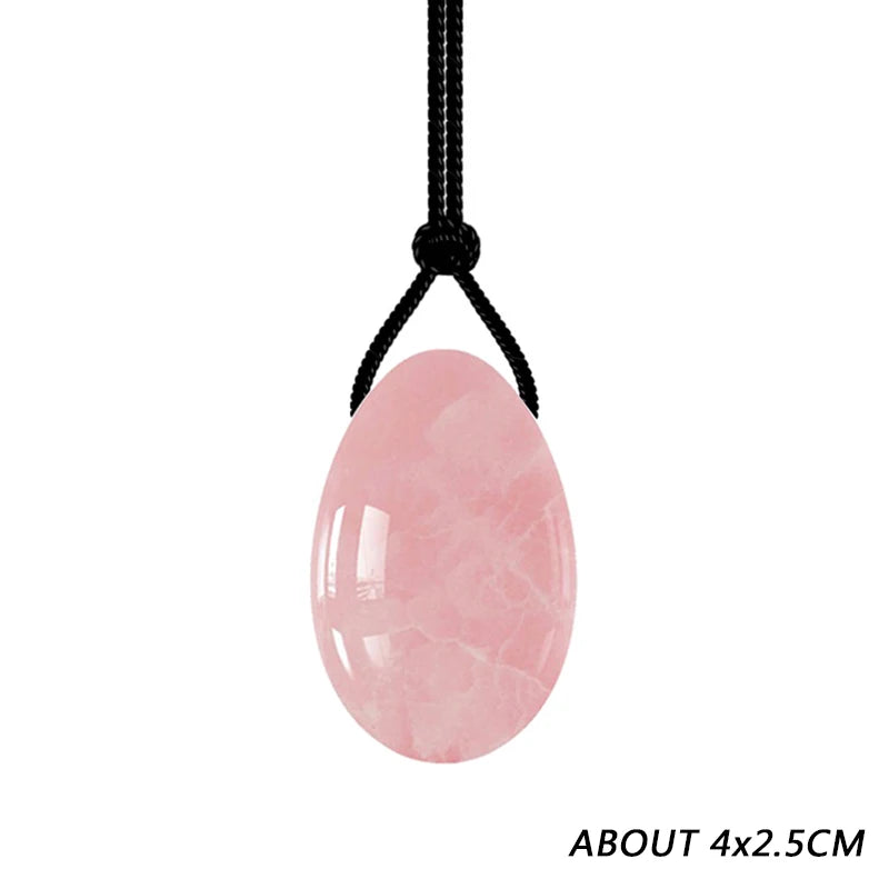 Natural Rose Quartz Yoni Egg Set Jade Egg Vaginal Muscle Firming Kegel Exercise Crystal Yoni Wand Feminine Hygiene Massage Stone
