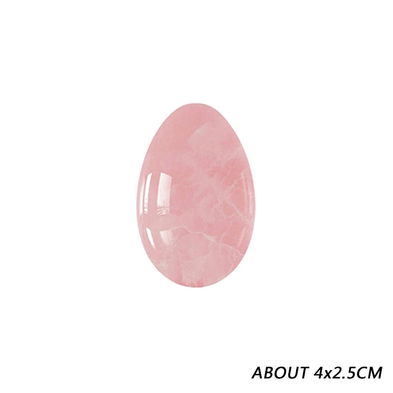 Natural Rose Quartz Yoni Egg Set Jade Egg Vaginal Muscle Firming Kegel Exercise Crystal Yoni Wand Feminine Hygiene Massage Stone