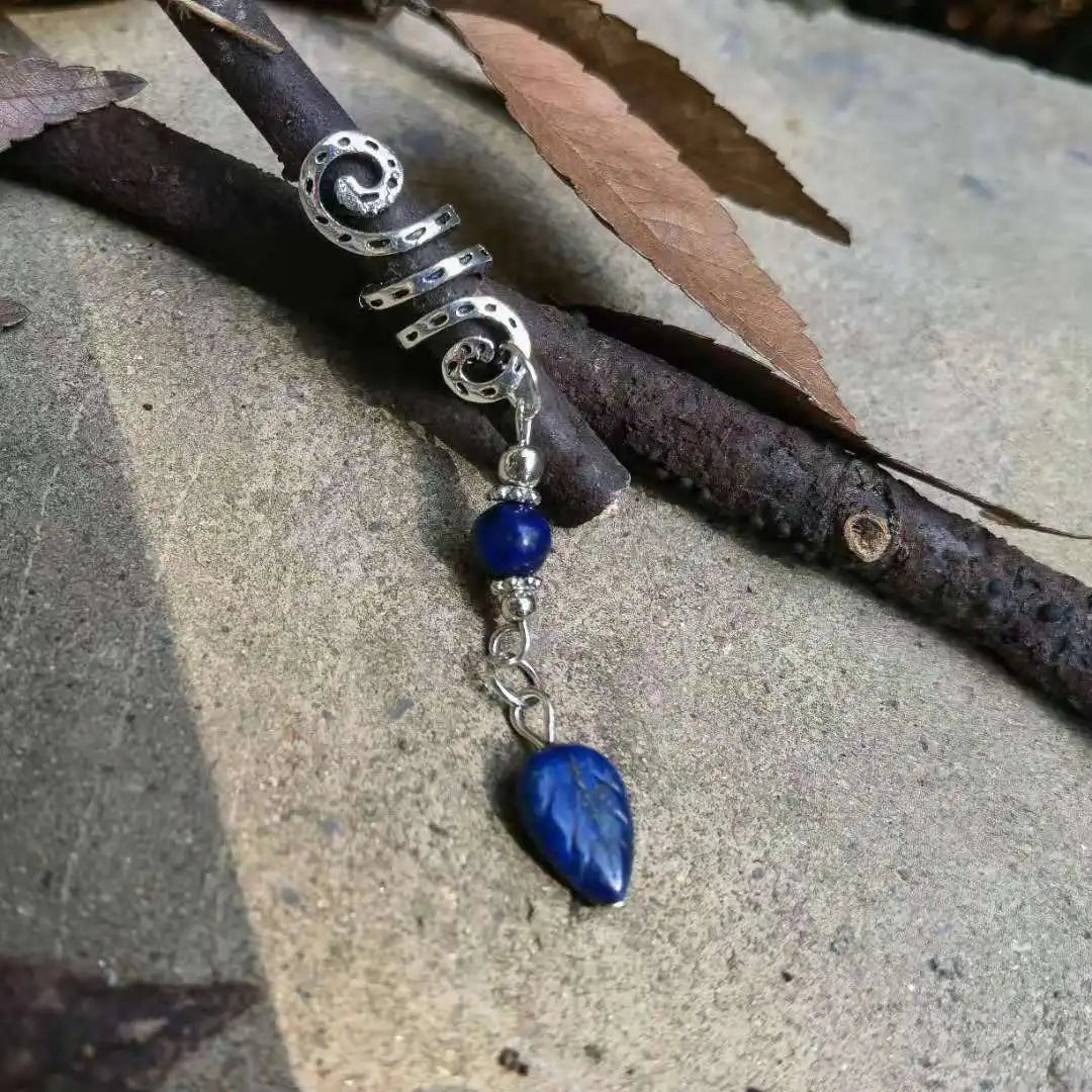 Labradorite Gemstone, Dreadlock Beads Dreadlock Bead, Loc Bead, Boho Hair Accessories