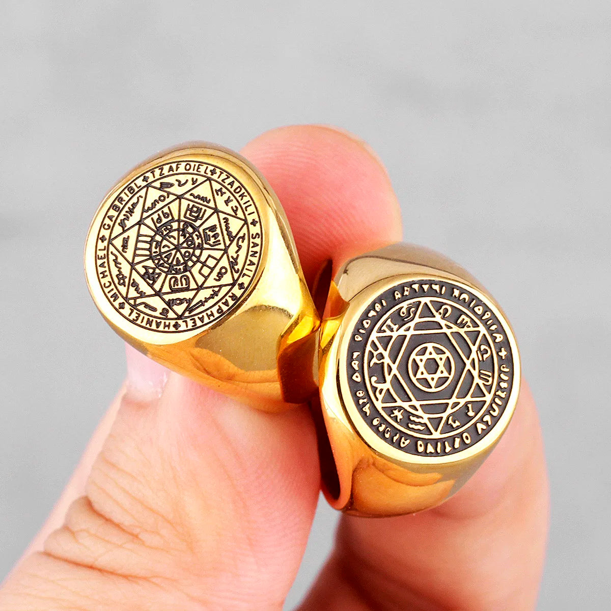 Constellation Patron Saint Star of David Amulet Stainless Steel Mens Rings for Male Boyfriend Jewelry Creativity Gift Wholesale
