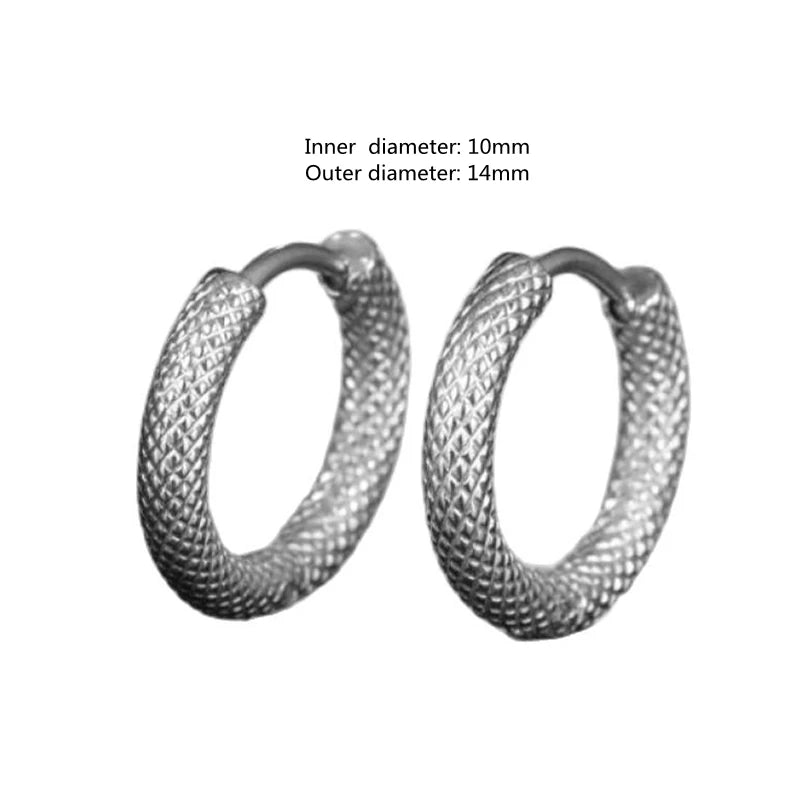 Vintage Simple Small Hoop Earrings Stainless Steel Hypoallergenic Earrings for Men Women Cool Indian Boho Jewelry