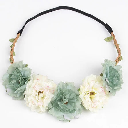 10pcs Boho Wedding Flower Crown Headband Hair Bands For Women Floral Wreath Garland Hair Accessories Girls/lady/Bridal headdress
