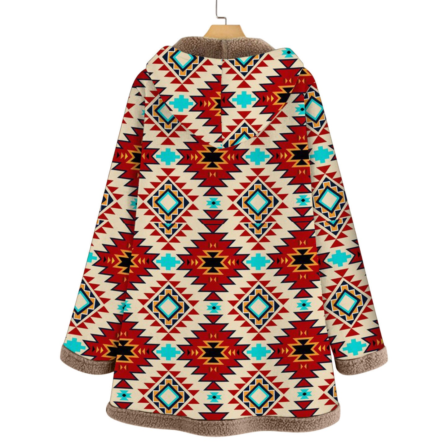Women Winter Warm Coat Casual Patchwork Female Long Sleeve Hooded Outwear Fashion Streetwear Lady Clothes Loose Boho Jacket