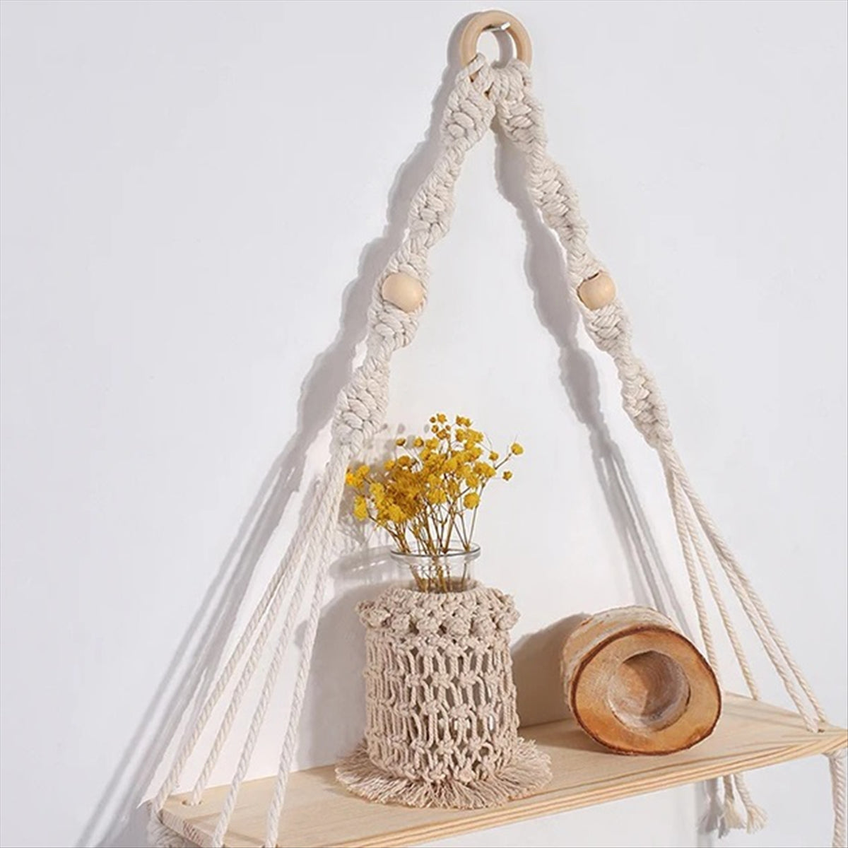 Shelf Boho Decor Shelves on Wall Wood Decoration for Bedroom Living Room A