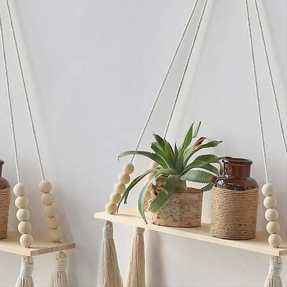 Shelf Boho Decor Shelves on Wall Wood Decoration for Bedroom Living Room A