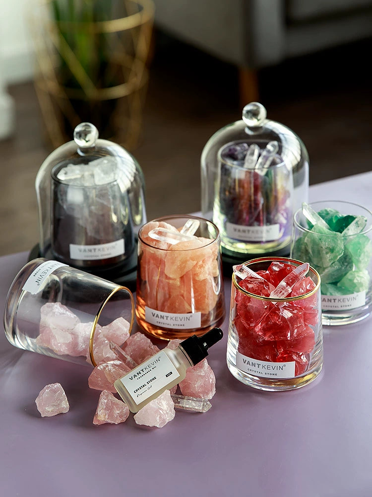 Fire-Free Aromatherapy Fragrant Stone Natural Crystal Stone View Home Bedroom Long-Lasting Essential Oil Decoration Summer Valentine's Day Gift Box
