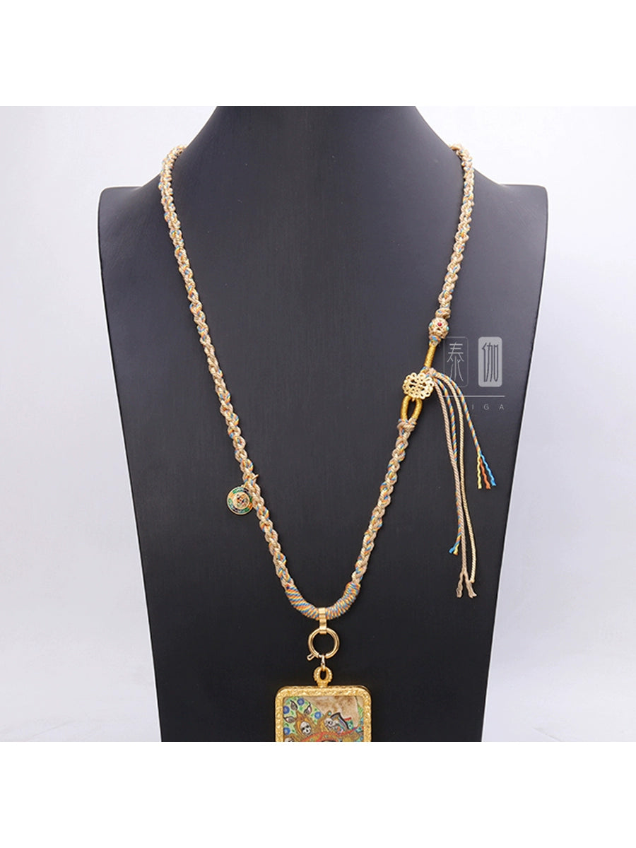 Hand-Woven Tibetan Thangka Pendant Thai Amulets